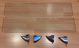 2 Glas Tablare mit Halterungen