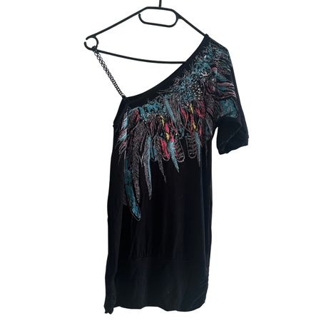 VINTAGE Y2K CLUB TOP WITH SINGLE SIDED STRAP TUNIC S