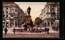 Zürich, Bahnhofplatz, Alfred-Escher-Den