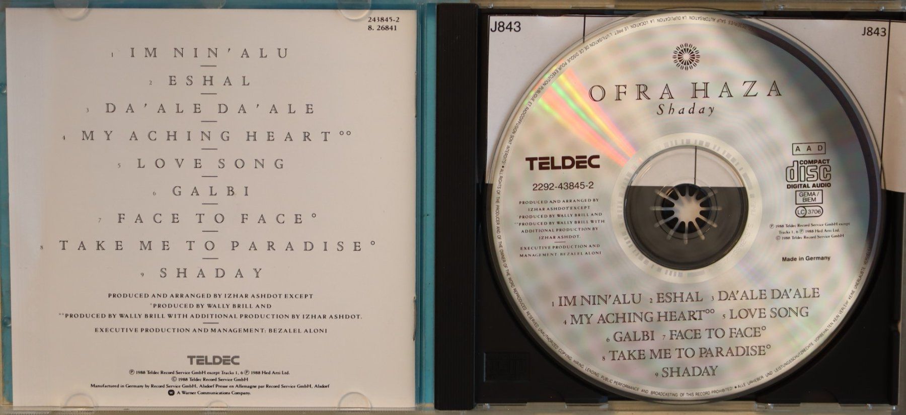 CD: Ofra Haza --Shaday – Usato da Luzern venduto da CONTENTI 1