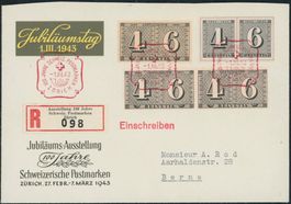 1943 - Briefmarke - Zürich 4 + 6 - Combo Brief - Gaudard
