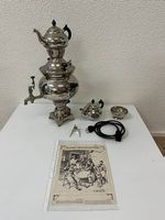 Vintage Samowar elektrisch verchromt Teekanne Set