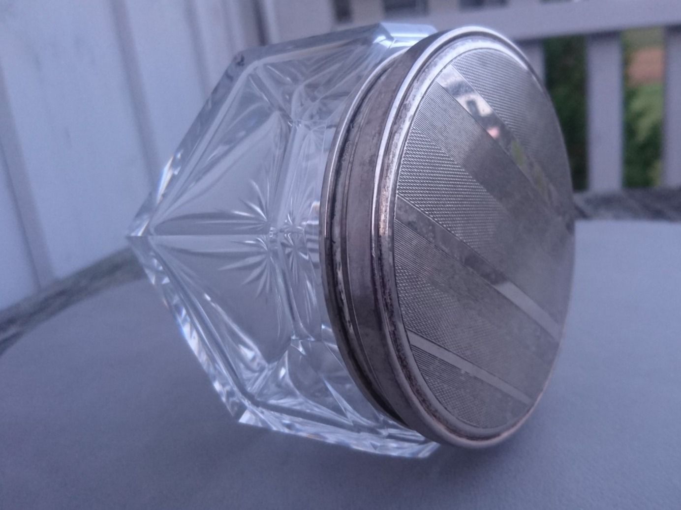 Flaconi: Glas Dose - Art Deco - 835 Silberdeckel – Usato da Winterthur venduto da avelotte 4