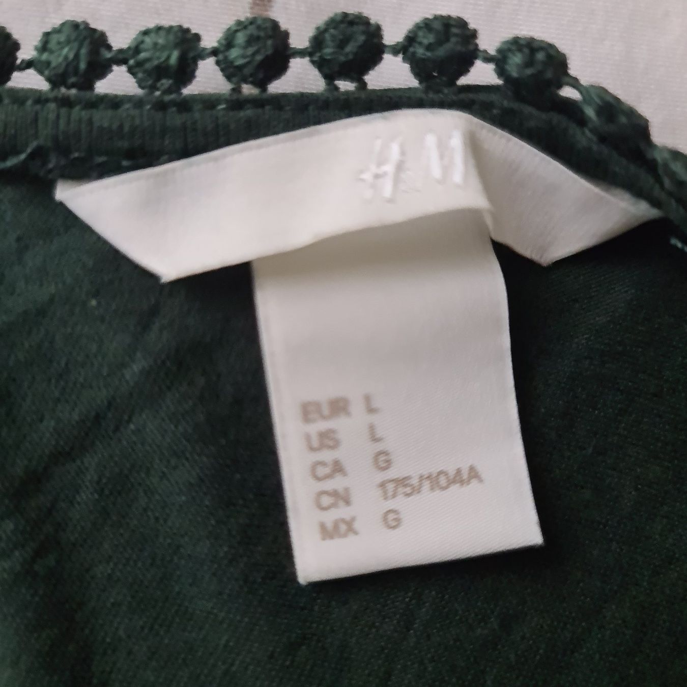 H&M Top: Top vert foncé avec dentelle, taille L – Usato da Renens VD venduto da del_t2kx 3