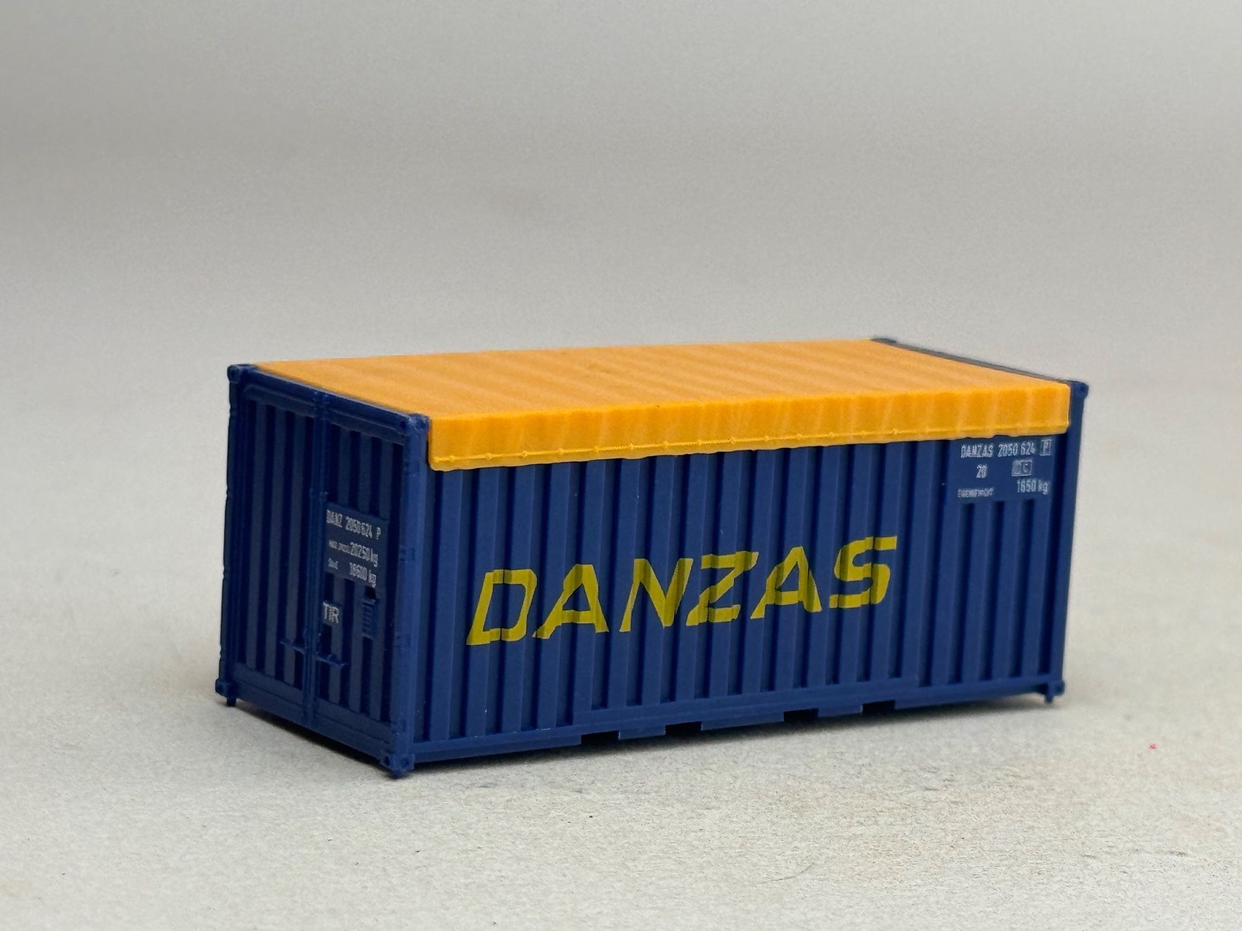 Modellini di ferrovie: EB- 20 Ft. Container Open Top Danzas blau – Usato da Elm venduto da Wikmtz 1