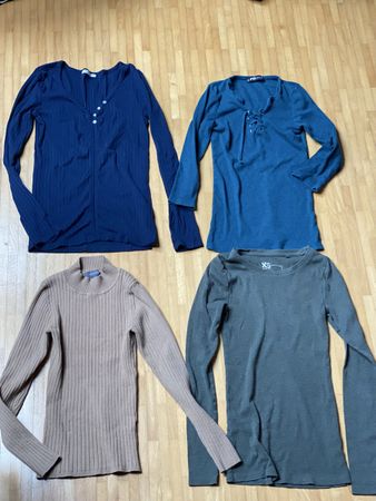 4x Damen Langarmshirts Paket Gr. XS Kleidung Damen angenehm