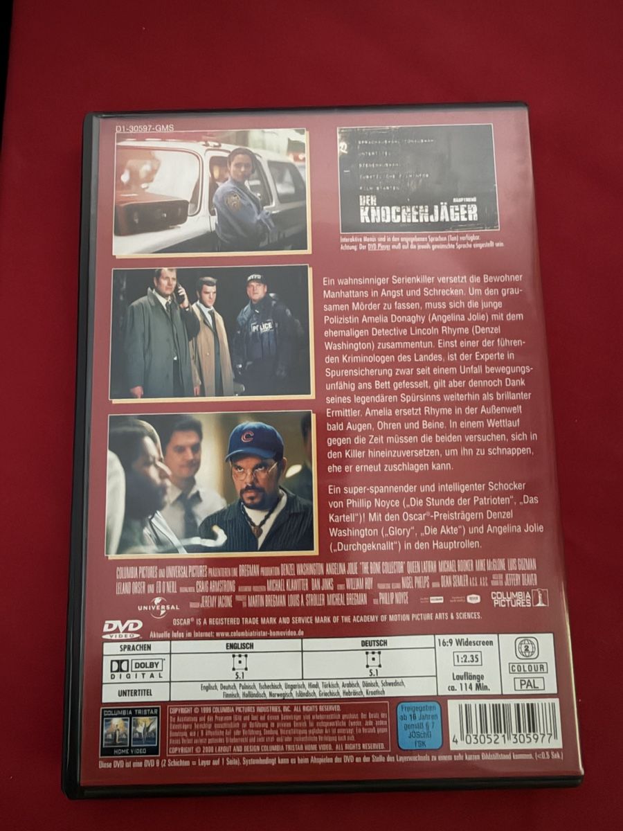 Alle DVDs: DVD Film der Knochenjäger  – Gebraucht aus Murgenthal von Tina_4055 1