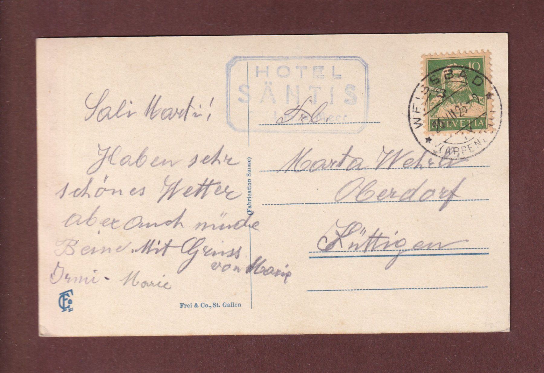 Cartes postales: SÄNTIS-GIPFEL - Blauschnee - 1926 – D'occasion à Pully par nicecards-shop 1