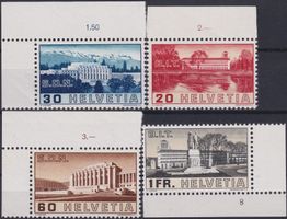 1938, Nr.211-214 (Gebäude) Satz postfrisch ** +mit Ecktabs.