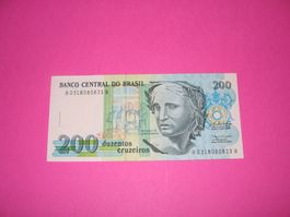 Brasil 200 Cruzeiros 1989/90 Patrie - Série A - Neuf