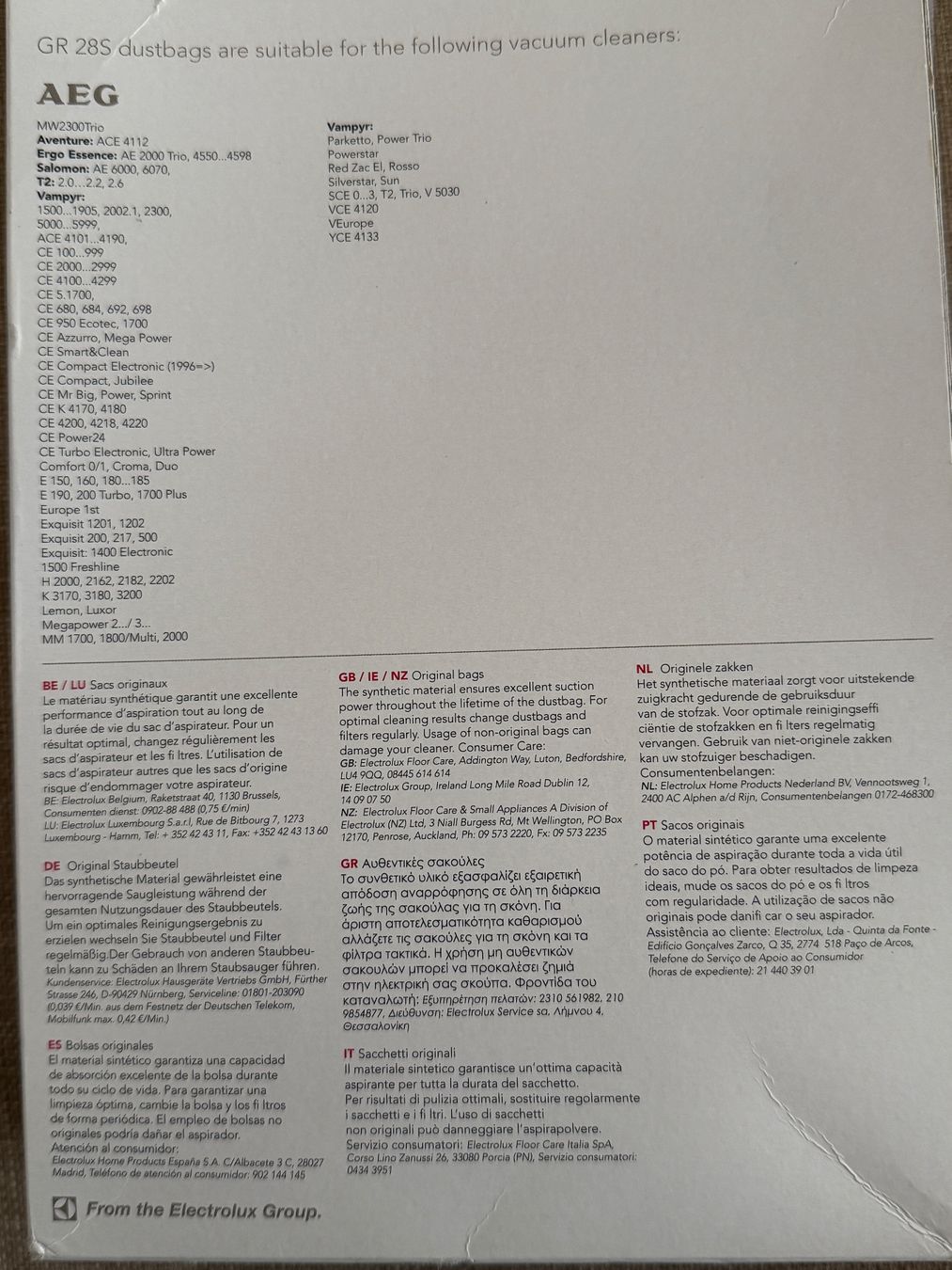 Sonstiges für Haushalt & Wohnen: AEG GR 28S Staubsaugerbeutel 4 Stk.+1 Mikrofilter Neu – Gebraucht aus Winterthur von ksu_md2k 4