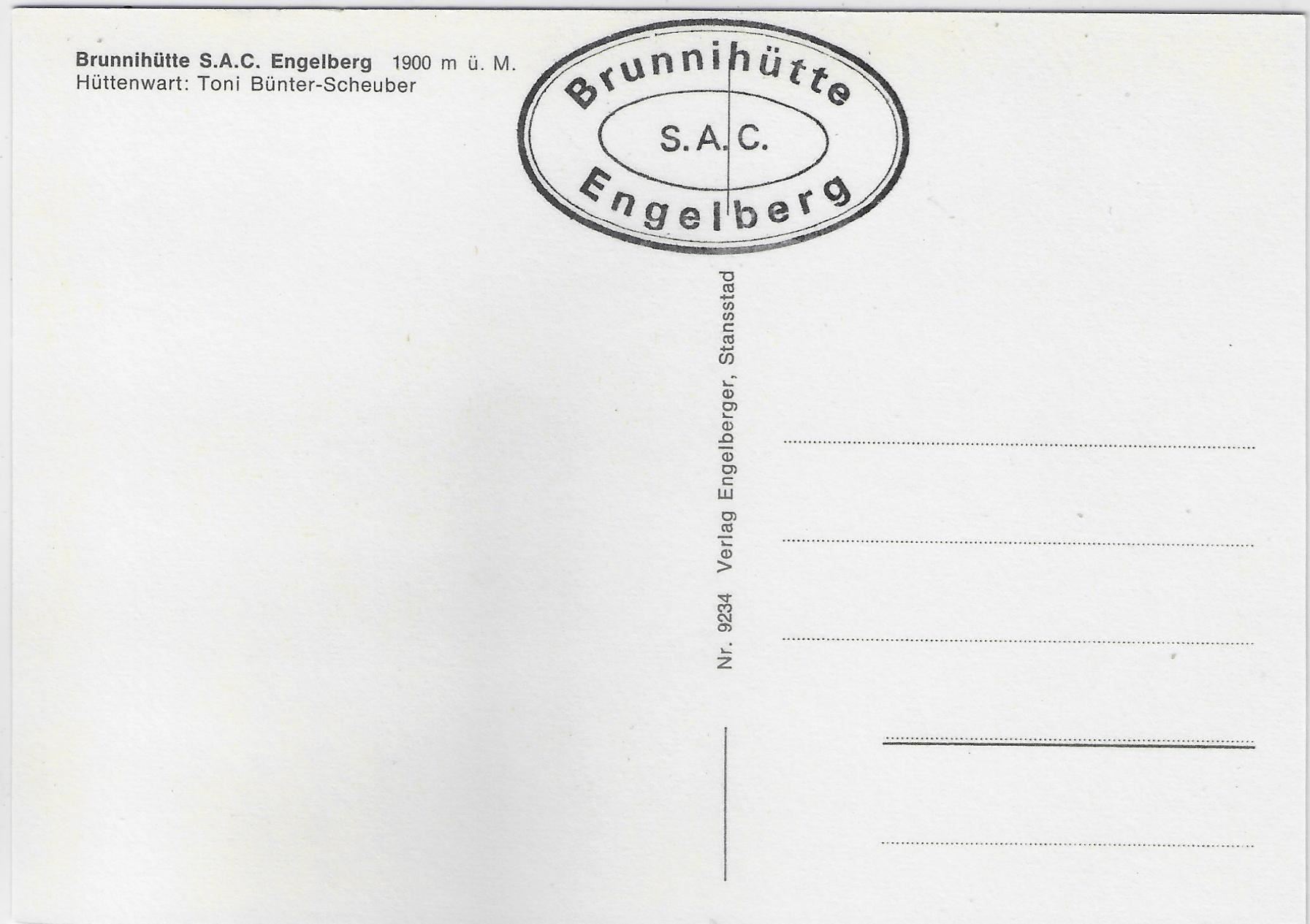 Cartoline postali: Brunnihütte S.A.C. Engelberg – Usato da Ettingen venduto da Kartenplanet 1