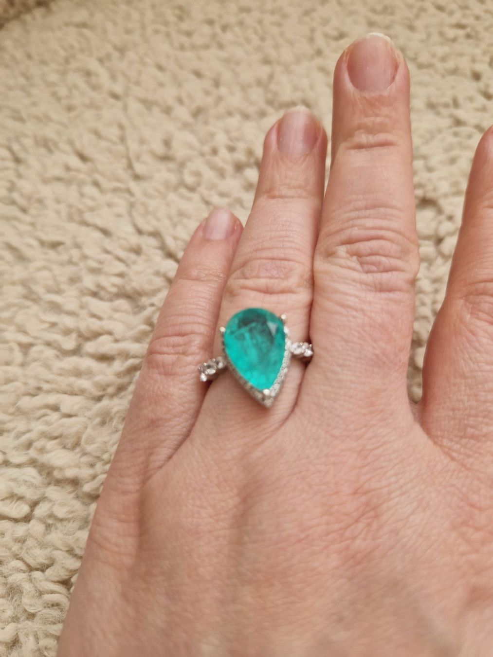 Anelli: Wunderschöner Ring mit Paraiba Turmalin und Silber – Usato da Erlinsbach SO venduto da ULIKH 2