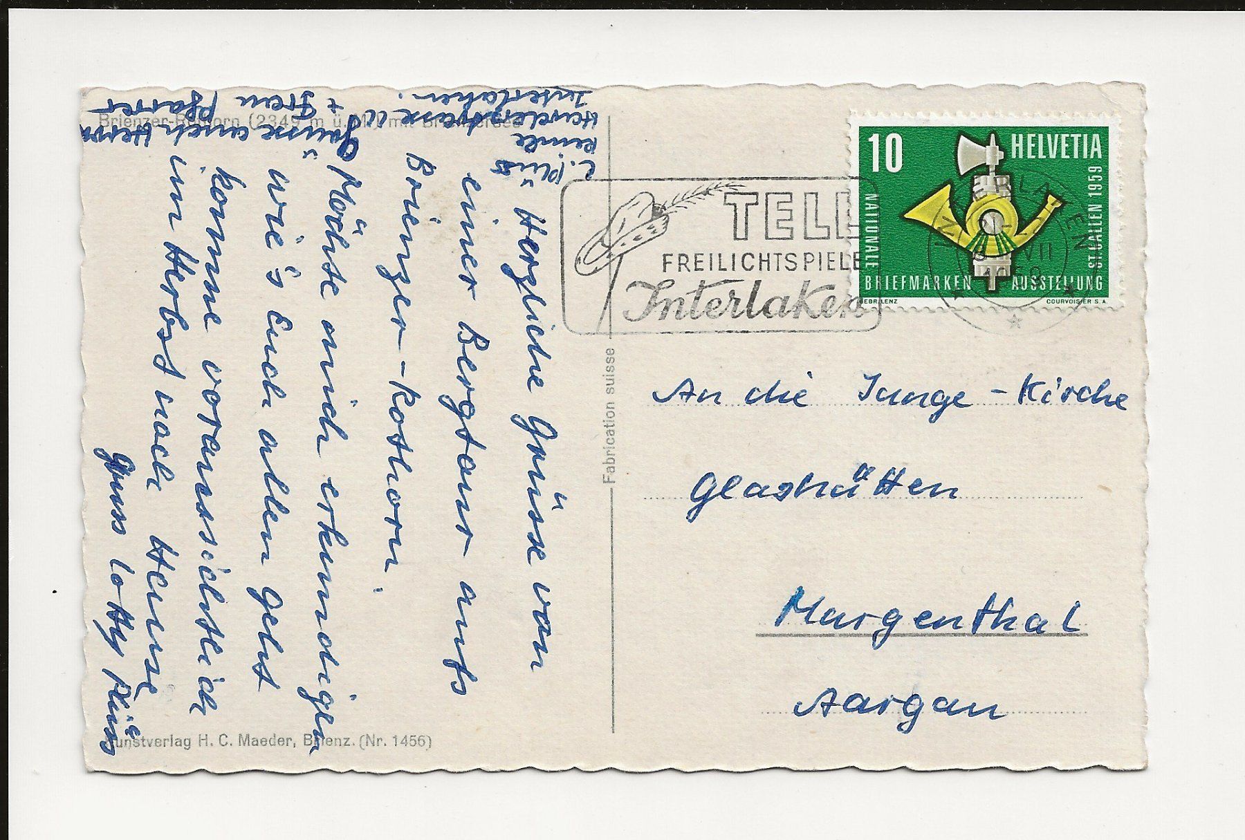 Cartes postales: AK 1959 Brienzer Rothorn Bahn – D'occasion à Greifensee par 315WDO 1