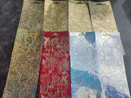 8 Bogen Sticker Gold, Silber, Rot Blumen Herz Neu