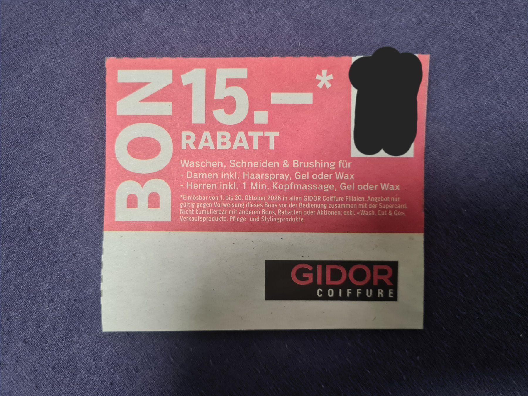 Buoni: Gidor-Gutschein 15 Fr. Rabatt – Nuovo (secondo la descrizione) da Emmenbrücke venduto da Si_8