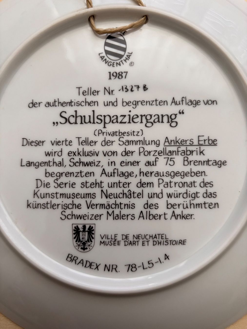 Assiettes: Sammelteller Albert Anker (Teller 4) – D'occasion à Leibstadt par Dany603 1