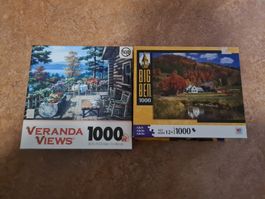 2x Puzzles 1000 Teile: Veranda Views & grüne Landschaft