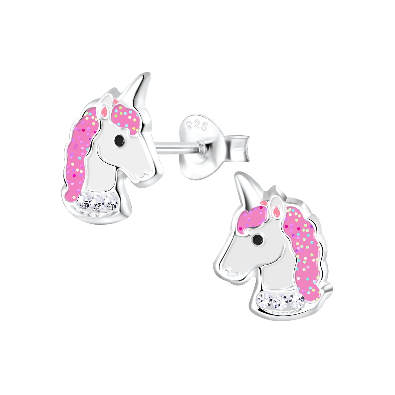 Orecchini pendenti & Orecchini a lobo: Kinder Ohrringe rosa EINHORN Kopf 925 Silber – Nuovo e nell'imballaggio originale da Stallikon venduto da Bergli18 1