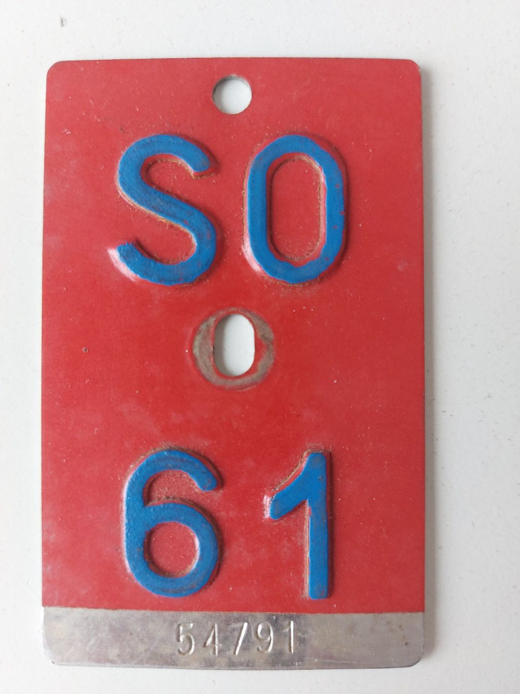 Sachs Insegne: Velonummer SO 61 plaque Velo – Usato da Schenkon venduto da Uhu007