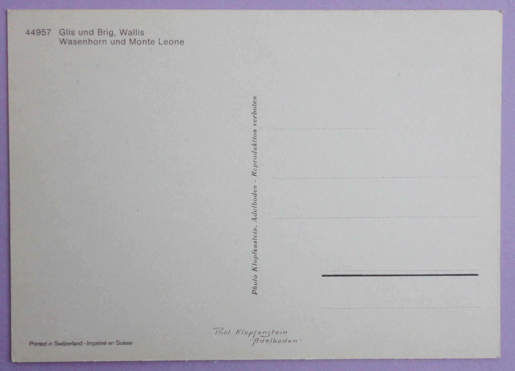 Cartoline postali: Glis und Brig, Wallis – Usato da Fétigny venduto da Billy2miny 1
