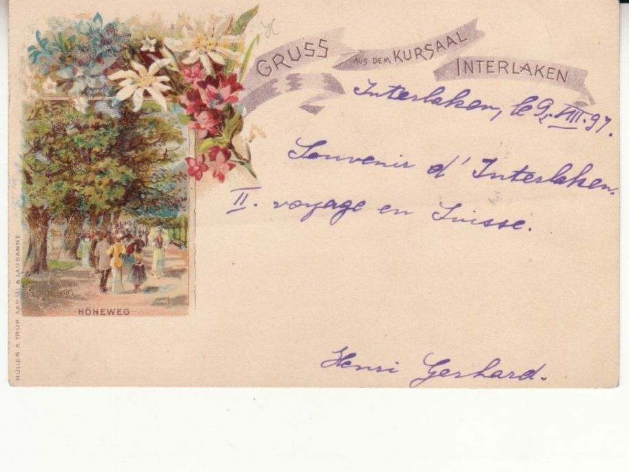 Cartoline postali: Interlaken 1897 mit Stabstempel Interlaken – Usato da Bürglen TG venduto da StampGraf