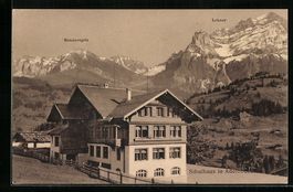 Adelboden, Schulhaus mit Bonderspitze un