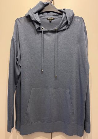 Hoodie sweat à capuche MASSIMO DUTTI, bleu gris, taille L