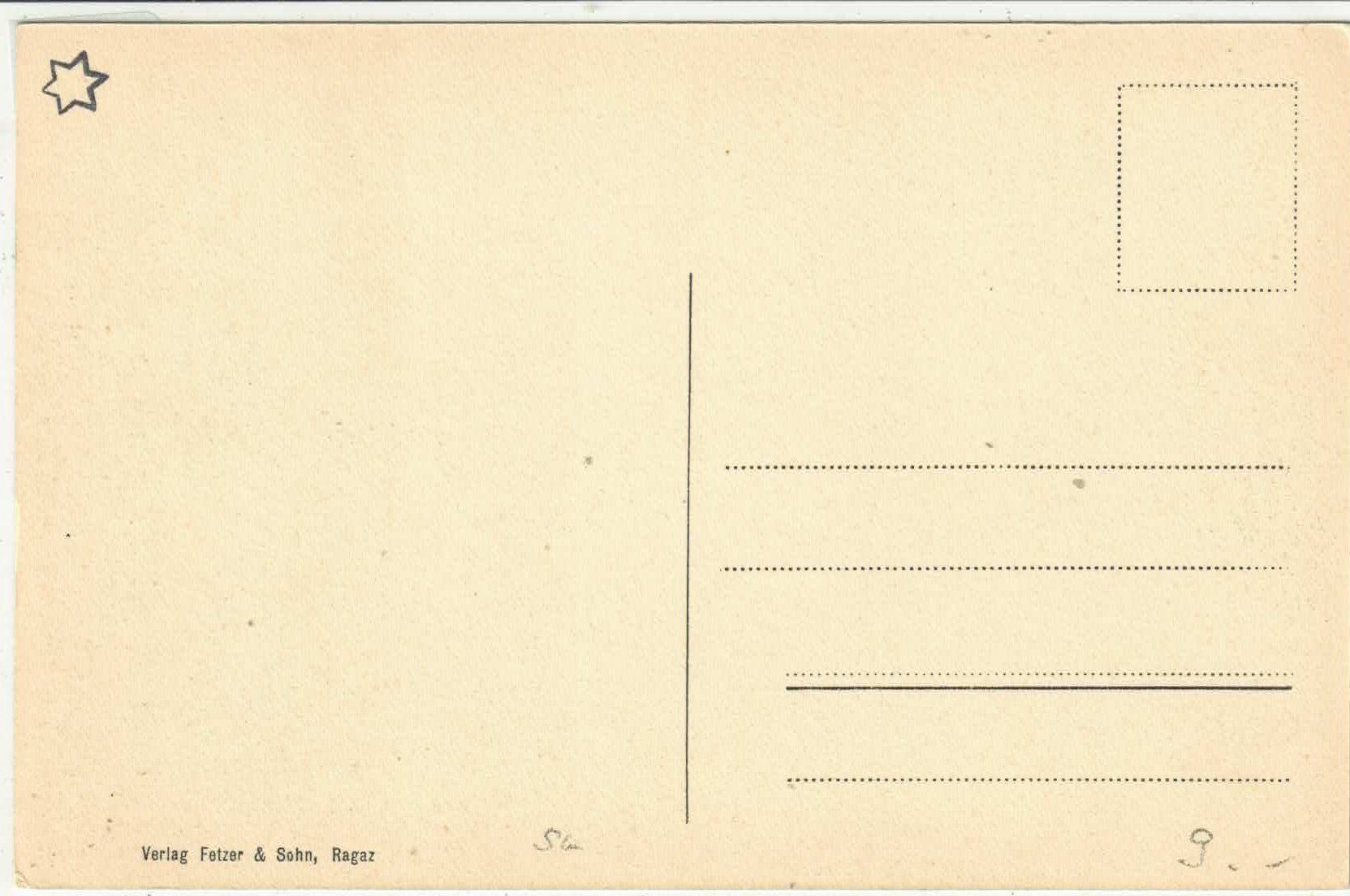 Cartoline postali: Valens - Kirche mit Blick ins Taminatal – Usato da Ettingen venduto da Kartenplanet 1