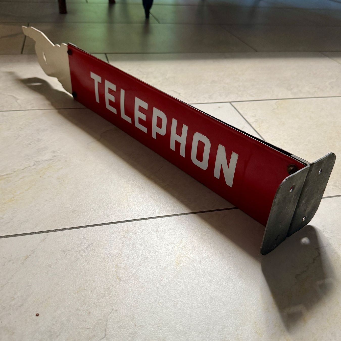 Schilder: Altes Doppelseitiges Emailschild Telephon PTT – Gebraucht aus Ueberstorf von Brocandi 6