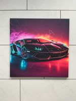 Bild auf Leinwand Lamborghini Neon Lichter Neu 50x50cm