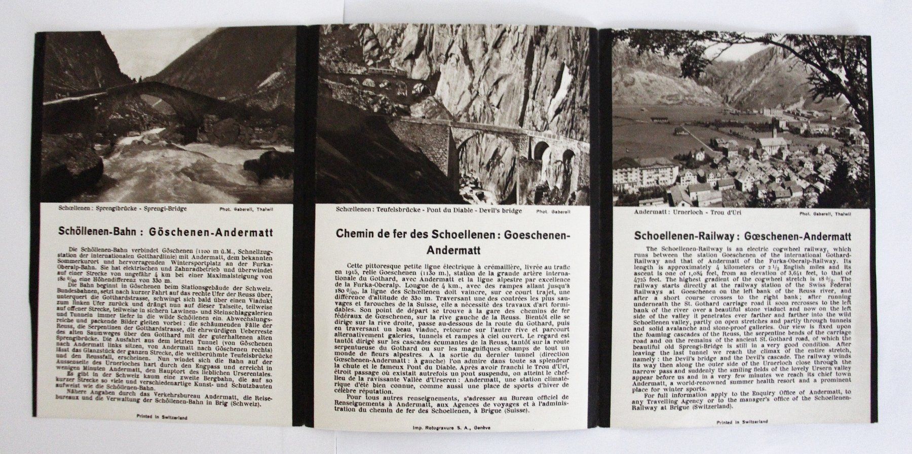 Documenti: PROSPEKT "SCHÖLLENEN-BAHN" GÖSCHENEN-ANDERMATT ca. 1935 – Usato da St. Gallen venduto da modernetc 1