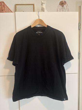 T-shirt Pull and Bear noir coupe cropped taille L
