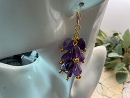 Ohrhänger lang mit Amethysten und Metallhaken