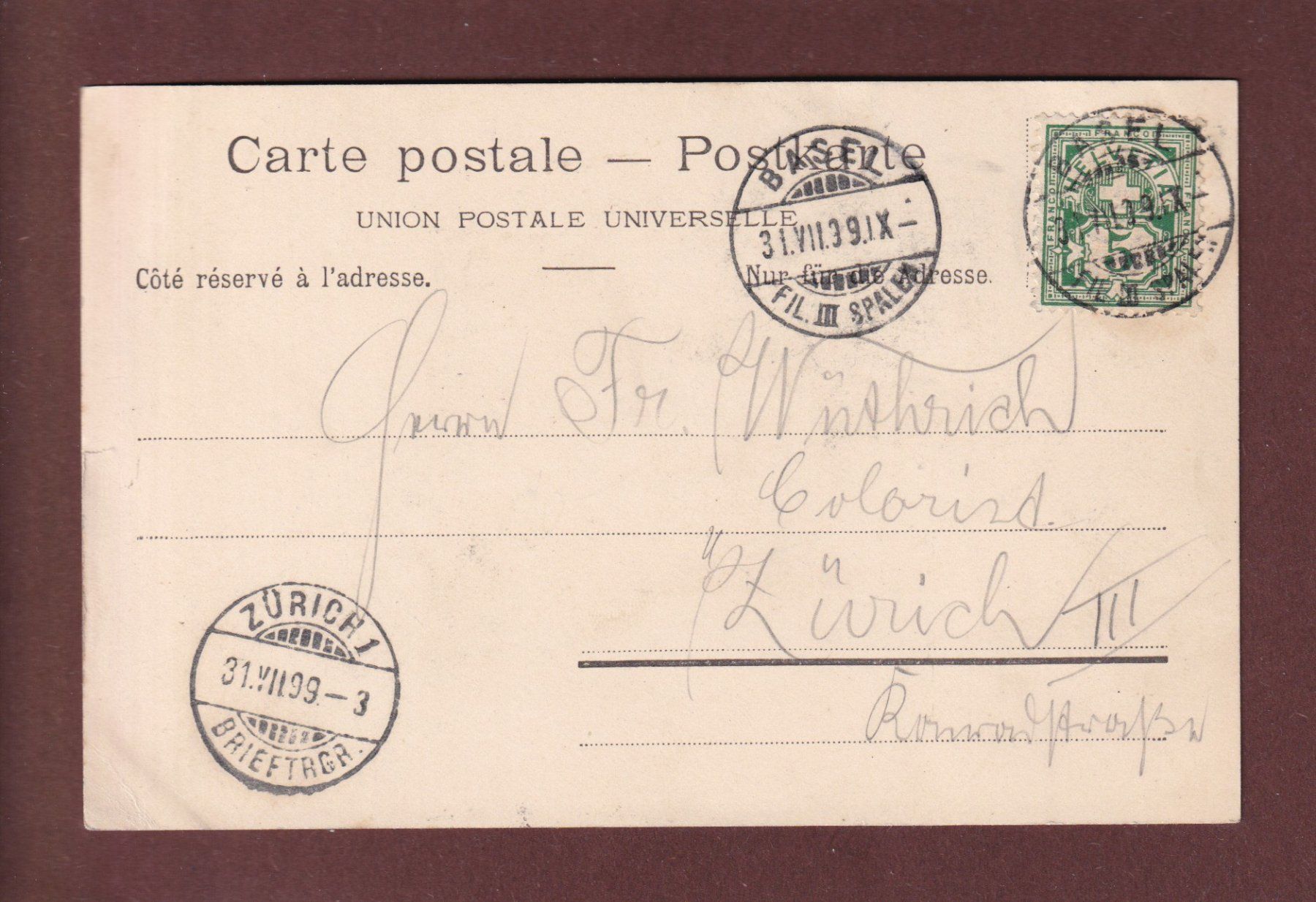 Cartoline postali: BASEL - Spalentor - 1899 CPN // Eckbug // – Usato da Pully venduto da nicecards 1
