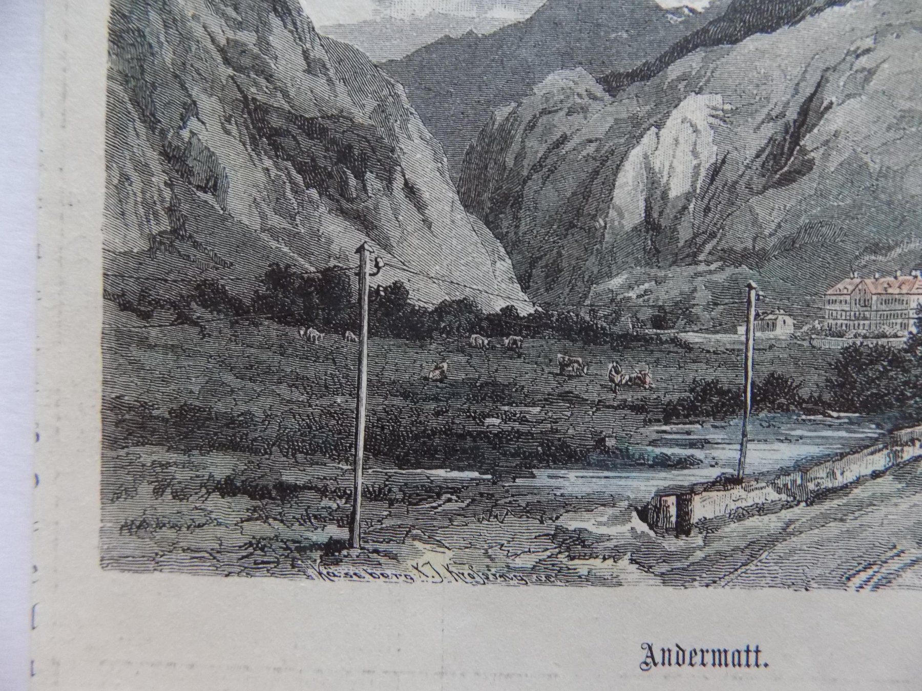 Incisioni: Andermatt koloriert – Usato da Risch venduto da Antikfee 6