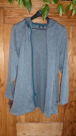 Long Uebergangs Jacke Gr 42/44 maxi blue schöner Grünton