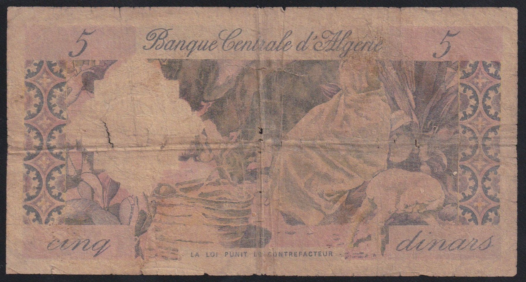 Billets de banque: Algerien 5 Dinars 1964 – D'occasion à Brugg AG par banknoten_muesli 1