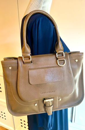 Sac LONGCHAMP modèle "Balzane" - taupe - Comme Neuf!