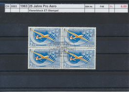 1963 "25 Jahre Pro Aero" - Viererblock, ET - Stempel