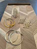 Modeschmuck Set: Ring, Ohrringe – Goldfarben für den Sommer