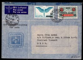 CH - Flugpost - Sonderflug - SF 38.1k - Pro Aero 1938