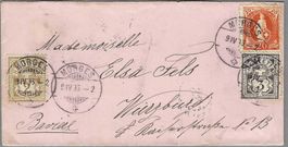 SBK 66D+58B+59B 0 MORGES 9 IV 96. DREIFARBIGE NN INS AUSLAND