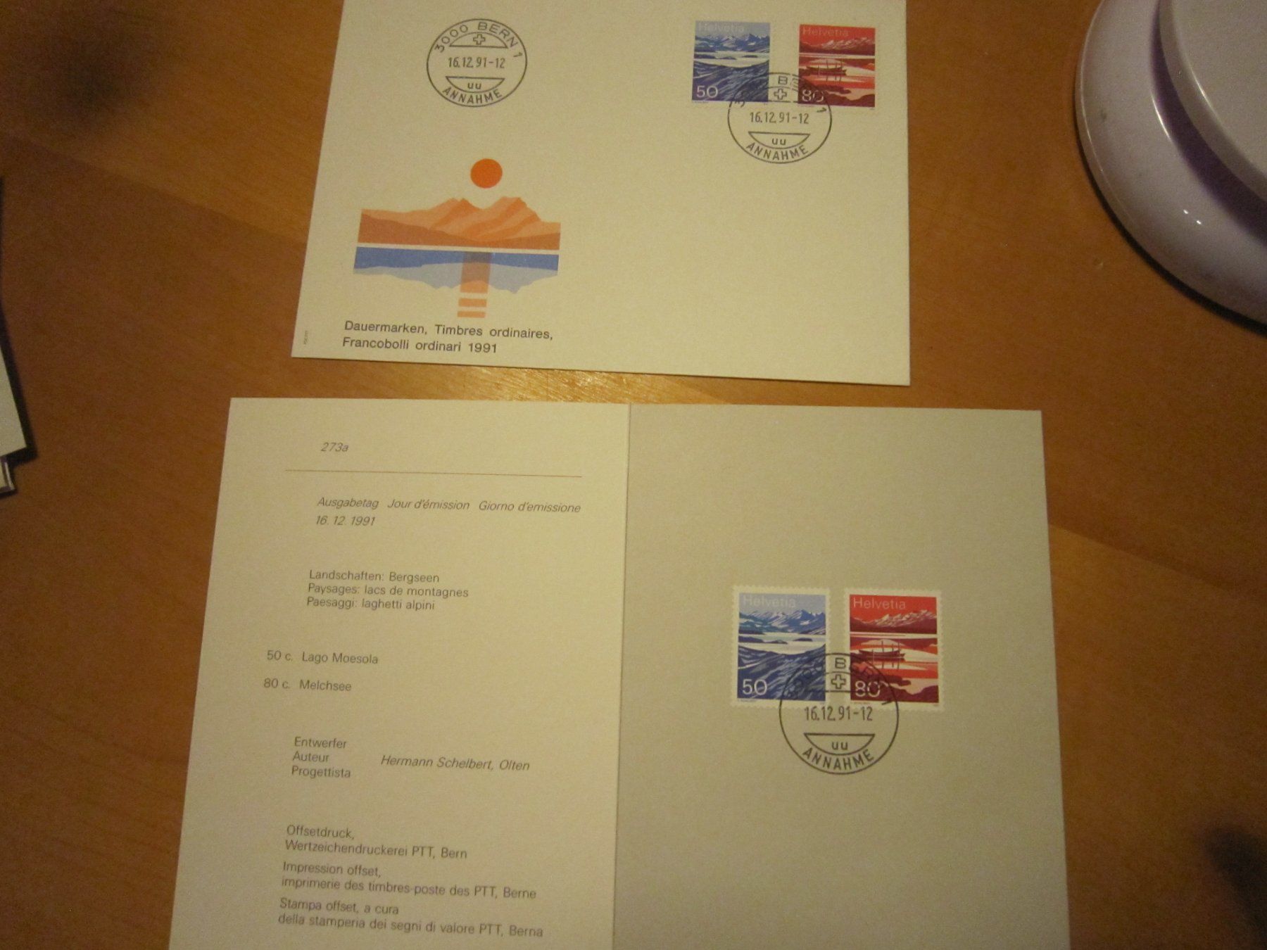 Alle Briefmarken: CH 1991 FDC Serien und Ptt Blätter – Gebraucht aus Gordola von Polentaefung 7