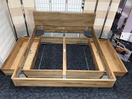 Schubladenbett ASTI Wildeiche massiv 180 x 200 cm