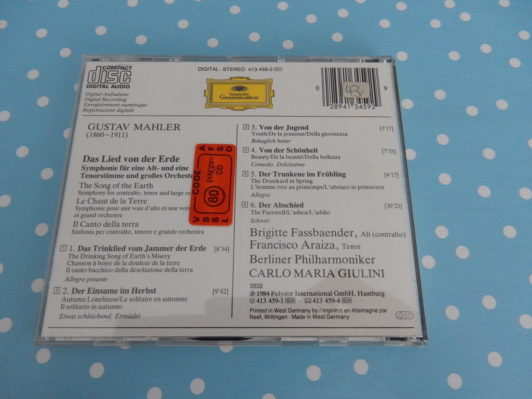 CD: CD Mahler Das Lied von der Erde Berliner Philharmoniker – Usato da Jona venduto da JOberg_25 2