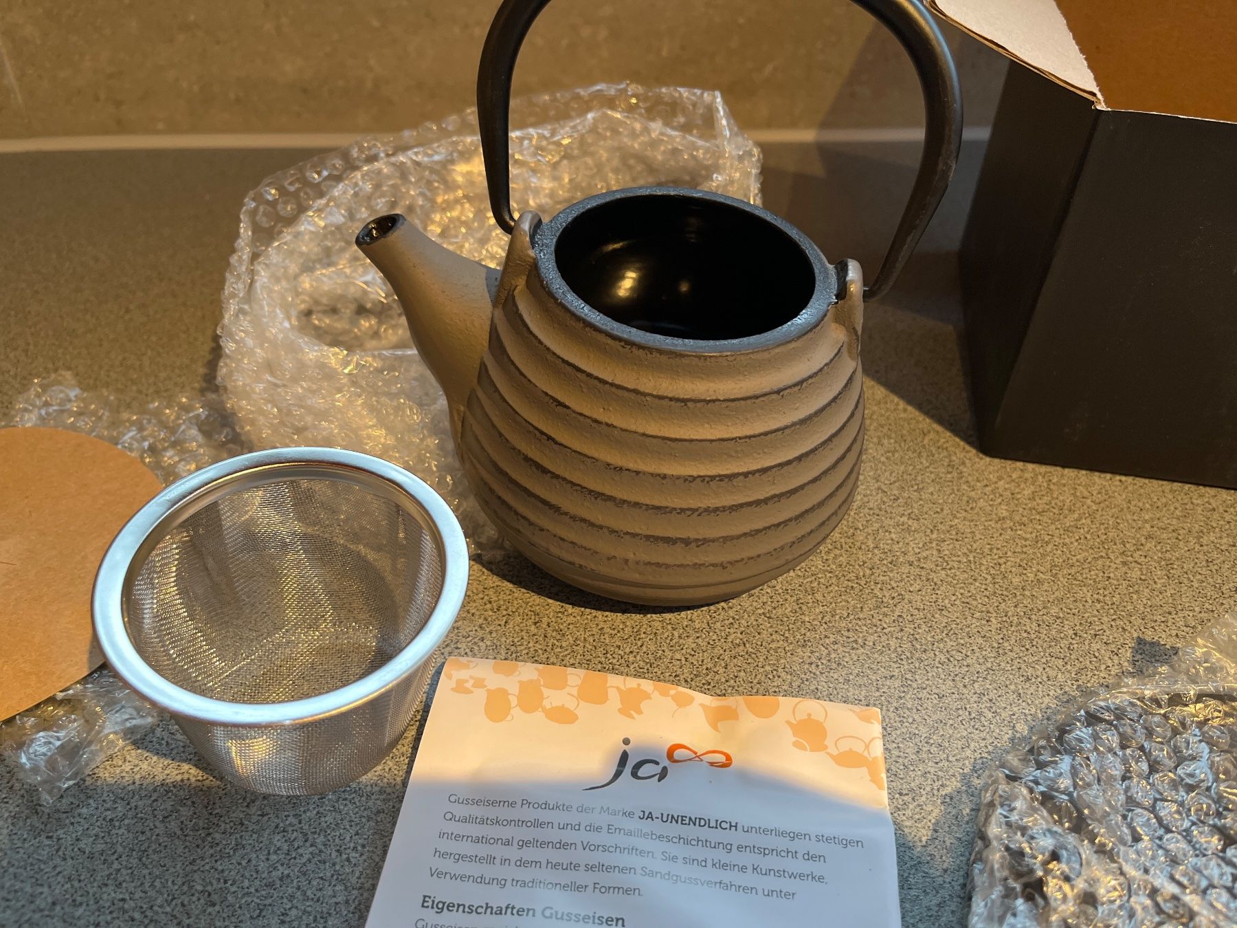 Teiere: 0,5 l Teekanne Nabe grau NEU – Nuovo e nell'imballaggio originale da Dittingen venduto da Reh77