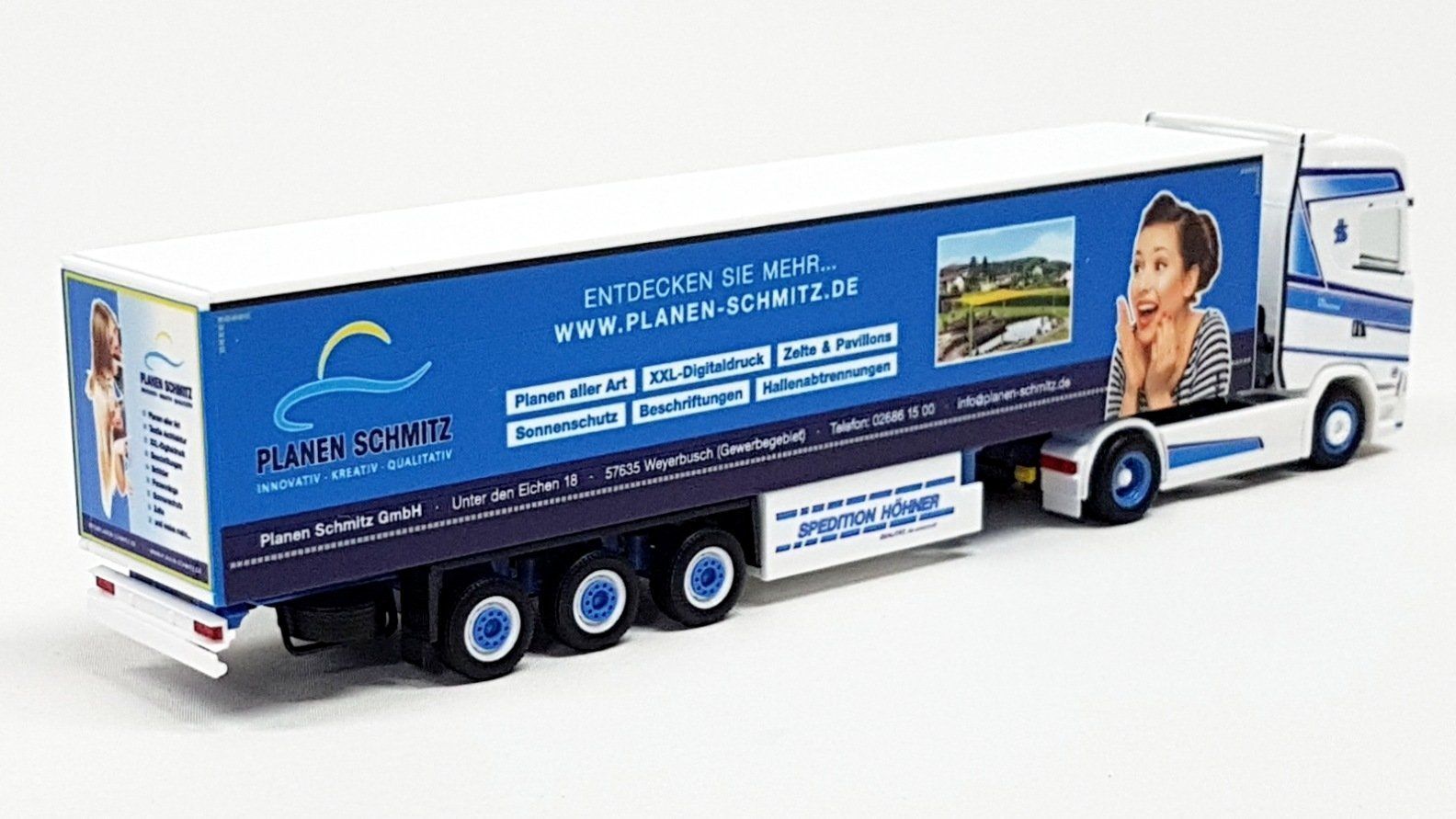 Herpa Kit di modellismo & Modellini statici: 1:87 Herpa Spedition Höhner/Planen-Schmitz – Nuovo e nell'imballaggio originale da Affoltern am Albis venduto da Modellshop-8910 1