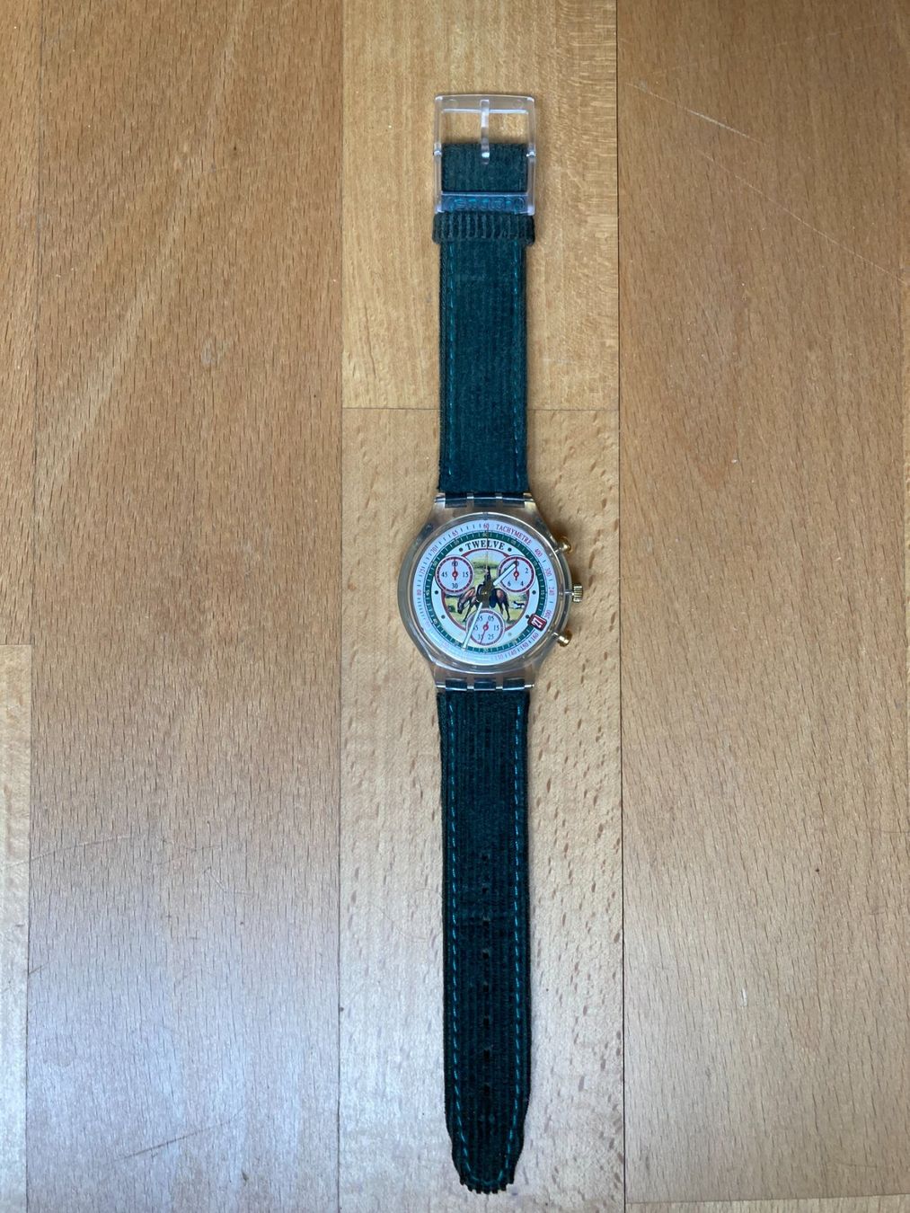 Swatch Orologi: SWATCH  CHRONOGRAPH  SA MAJESTE VELOURS  1995 PFERD  NEU – Nuovo (secondo la descrizione) da Subingen venduto da ArtBead 2