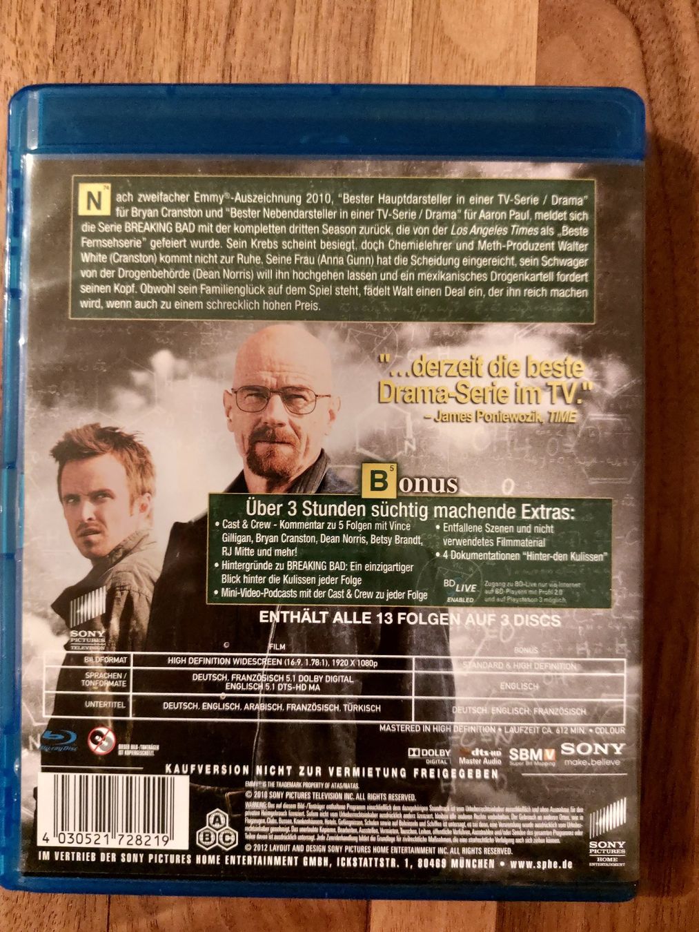 Alle DVDs: Blu Ray - Breaking Bad Season 3 – Gebraucht aus Rheinfelden von FilmAuktion 1